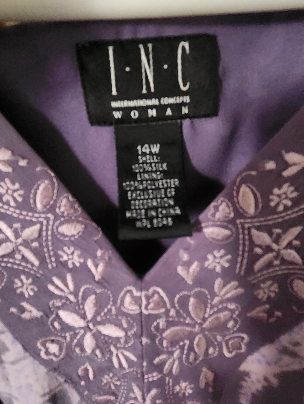INC International Concepts Lavender and Purple Maxi Dress with V-Neck - Picture 5 of 9